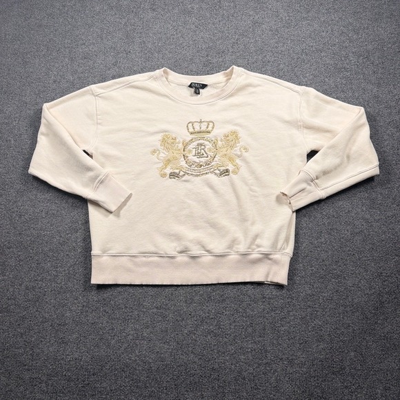 Lauren Ralph Lauren Tops - Lauren Ralph Lauren Black Label Sweatshirt Womens Medium Cream Crest Oversize